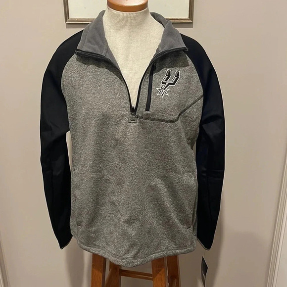NWT!! San Antonio Spurs - Mountain Trail Half-Zip Pullover Jacket - Gray/Black - Picture 3 of 9
